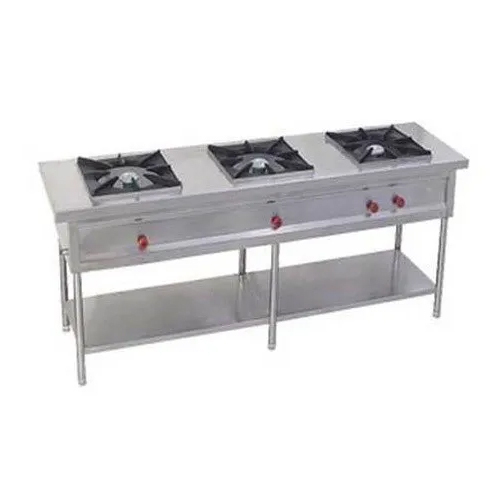 Three Burner Commercial Gas Stove - Gas Type: Lpg