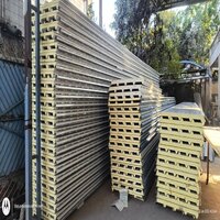 Puff Sandwich Panel - Color: Blue & White