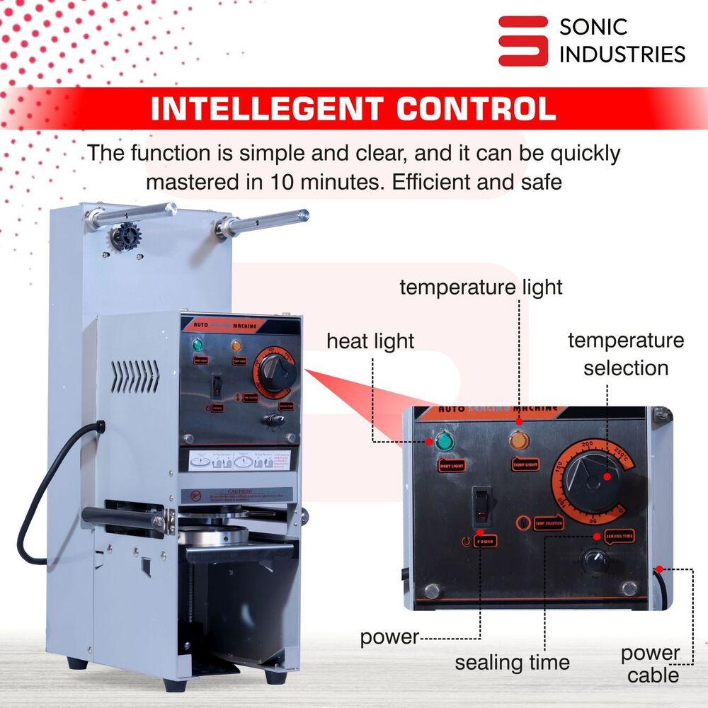Automatic Stainless Steel Cup Sealer  Beverage and Can Packaging Machine for Plastic Cups