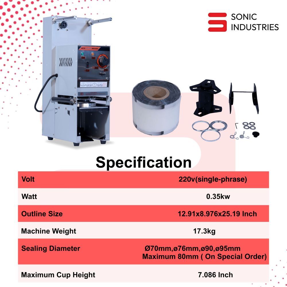 Automatic Stainless Steel Cup Sealer  Beverage and Can Packaging Machine for Plastic Cups