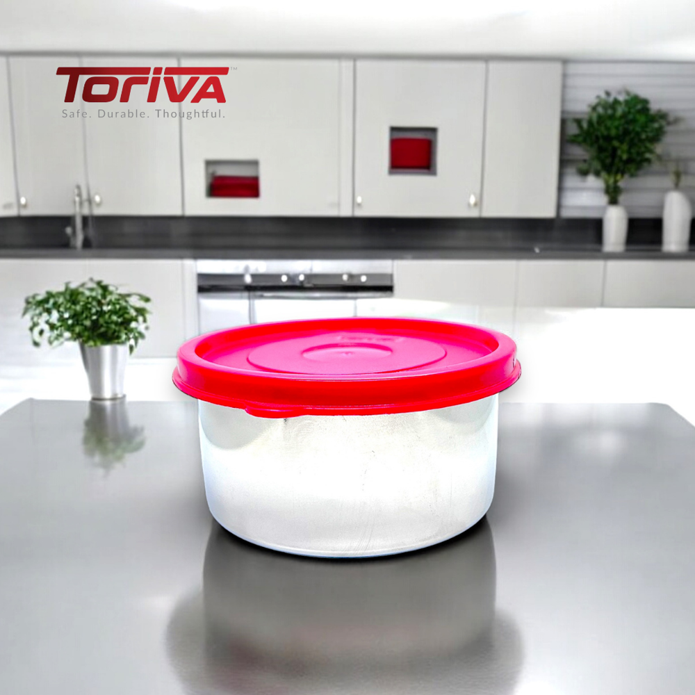 Toriva Utility Container - 400ml Stainless Steel, Airtight & Leak-proof, Versatile & Eco-friendly Storage Solution In Red And Blue