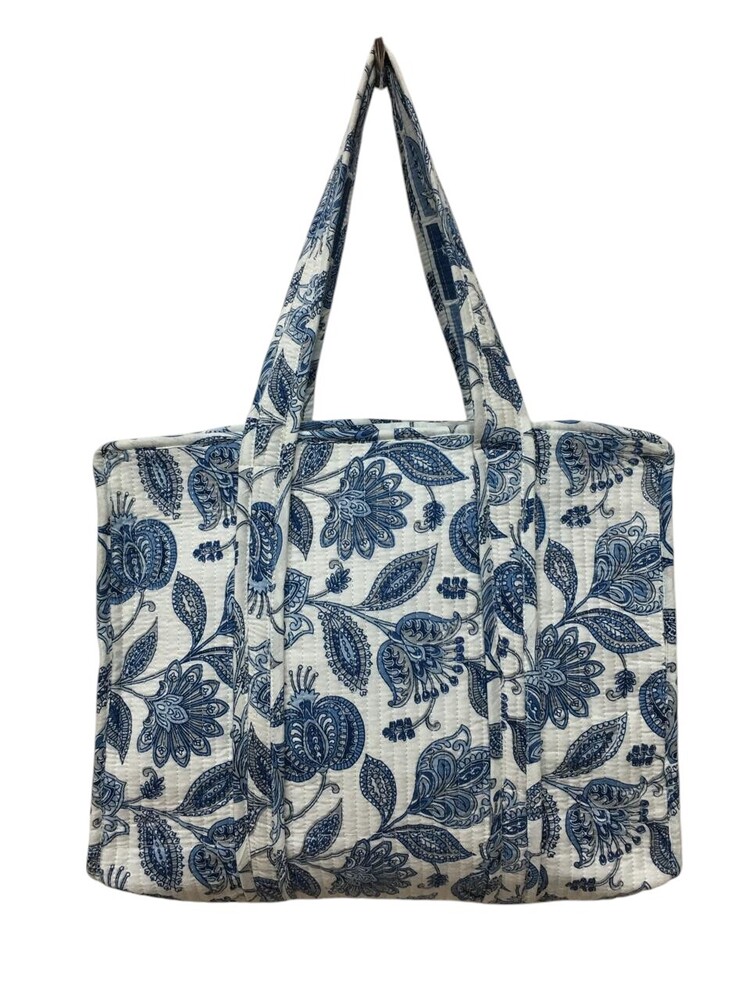 Quilted Tote Bags With Zip 15x15 Inch - Color: Multi