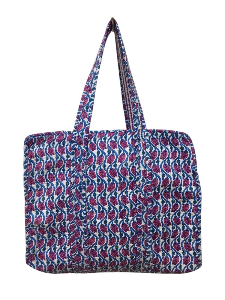 Quilted Tote Bags With Zip 15x15 Inch - Color: Multi