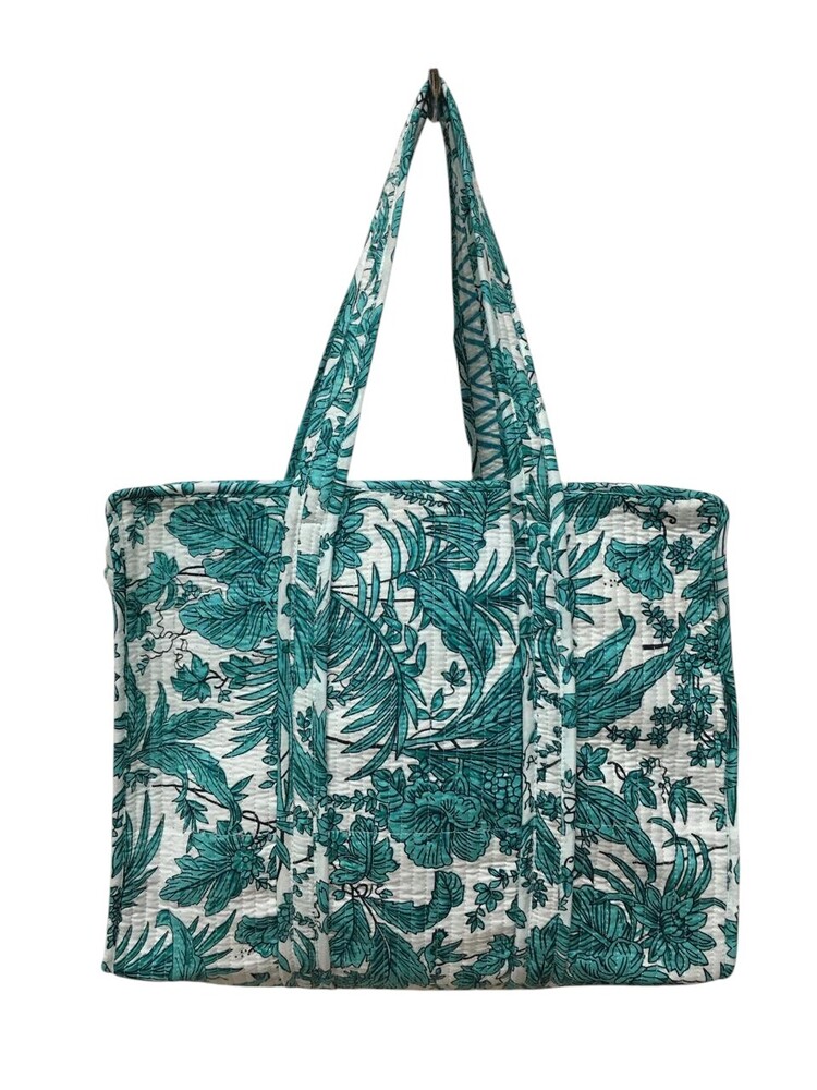 Quilted Tote Bags With Zip 15x15 Inch - Color: Multi