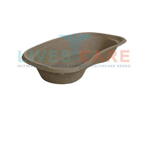 Disposable Kidney Tray - Medical Grade Paper Pulp, 250mm X 147mm X 50mm, White Color, 700ml Capacity