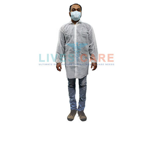 Disposable Lab Coats - Spunbond Nonwoven Pp, Sizes S-4xl, White, Round Collar, Velcro Buttons, Front Zipper/snap/button Options