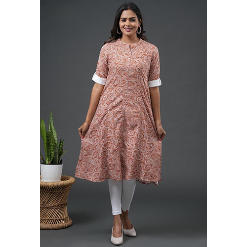 Ladies Rayon A Line Kurti - Color: Multicolor