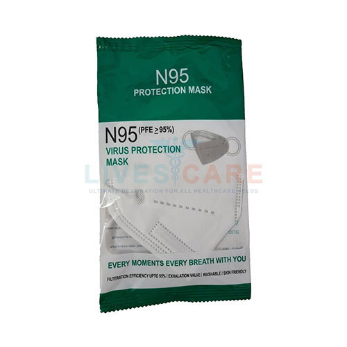 N 95 Mask - 5-layer Structure With Four Spunbond And One Meltblown Fabric, Multicolour, Soft Elastic Ear Loop, Without Exhalation Valve