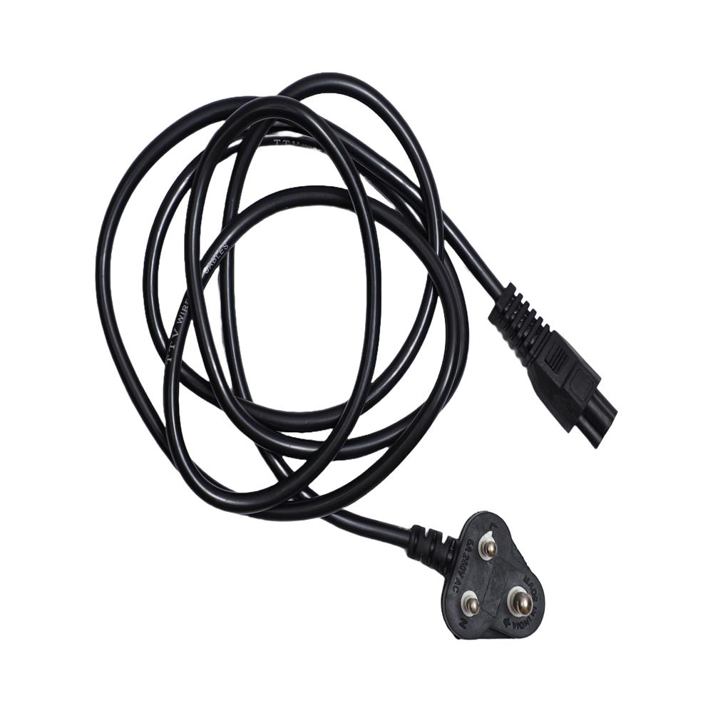 Laptop Power Cable - Pvc, 1.5 Meters, Black | 14/60 Wire Gauge, 3 Pin Plug, Suitable For Laptops, Printers, Monitors, And Audio Equipment