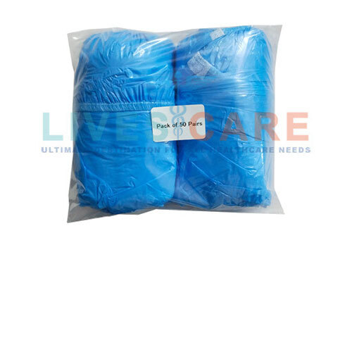 Pe Disposable Shoe Cover - Pe Material, Standard Size, Blue Color | Non-woven Fabric, Pack Of 100 For Medical & Agriculture Use