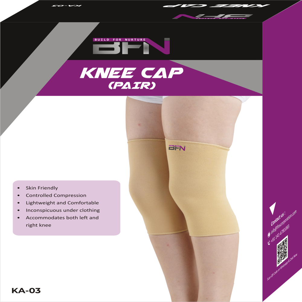 Ka-03 Knee Cap - Soft Spandex Material, Stretchable & Skin Friendly | Lightweight, Foldable, Provides Optimum Knee Support, Eco-friendly