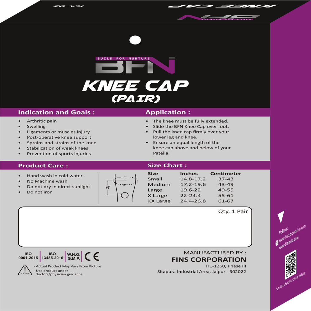 Ka-03 Knee Cap - Soft Spandex Material, Stretchable & Skin Friendly | Lightweight, Foldable, Provides Optimum Knee Support, Eco-friendly