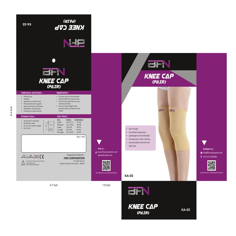 Ka-03 Knee Cap - Soft Spandex Material, Stretchable & Skin Friendly | Lightweight, Foldable, Provides Optimum Knee Support, Eco-friendly