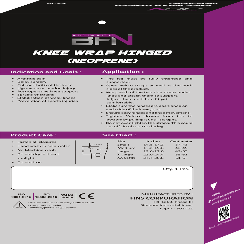 KA-10 Neoprene Knee Wrap Hinged