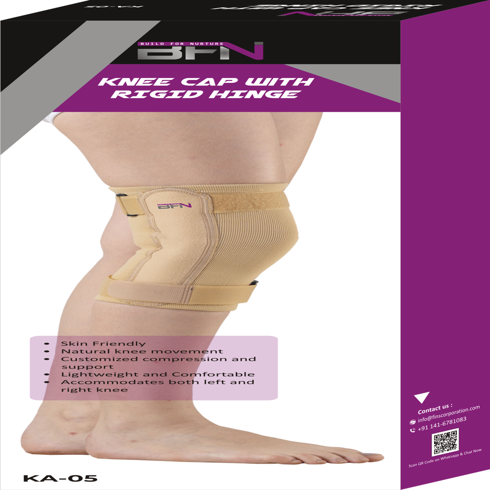 Ka-05 Knee Cap With Rigid Hinge - Soft Lightweight Spandex, Stretchable Design For Enhanced Flexibility And Comfort, Unisex Usage