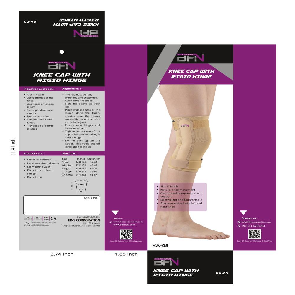 Ka-05 Knee Cap With Rigid Hinge - Soft Lightweight Spandex, Stretchable Design For Enhanced Flexibility And Comfort, Unisex Usage