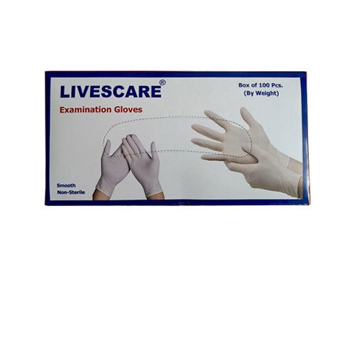 Latex Examination Gloves - Lightly Powdered, Medium Size, White Color | Ambidextrous, Non-sterile, Disposable, 100 Pairs Per Box
