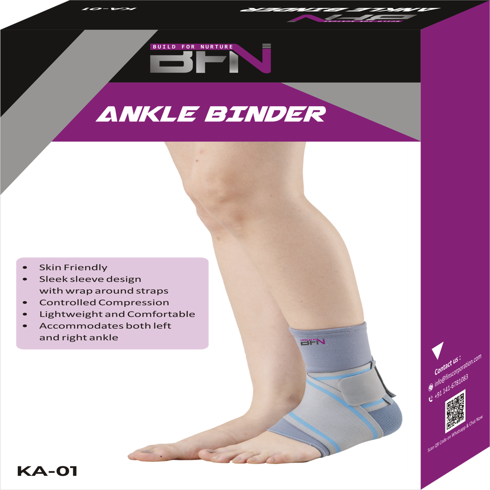 Ka-01 Ankle Binder - Spandex Material, Size S | Adjustable Support, Flexible Design, Lightweight, Eco-friendly, Skin Friendly