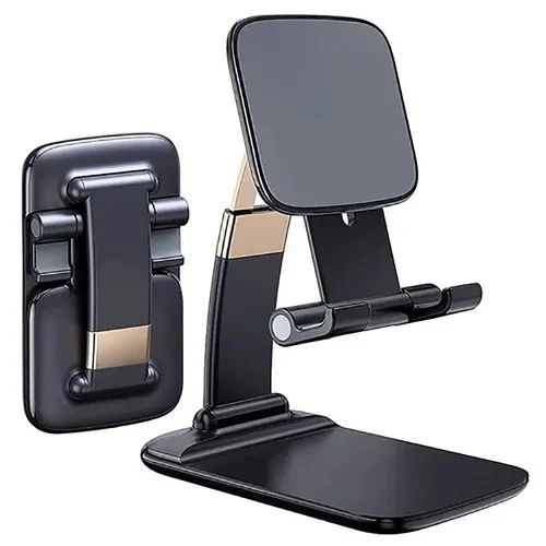 Black Foldable Mobile Stand - Material: Metal