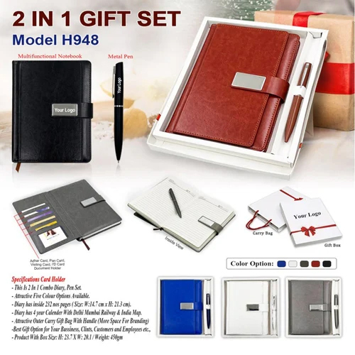 Pen Gift Set - Leather Material, Standard Size, Multicolor | Customized Logo, Elegant Gift Box, Functional for Everyday Use