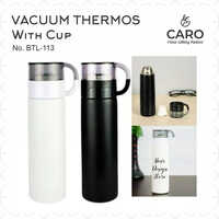 Thermos Vacuum Flask Cup - Stainless Steel, 500 Ml, Multicolor | Easy Push-button Lid, Custom Logo Feature, Keeps Drinks Hot For 12 Hours, Cold For 24 Hours