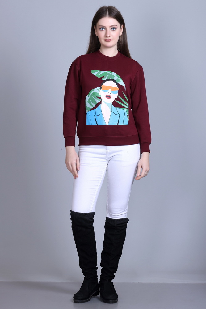 Ladies Full Sleeve Printed Sweatshirt