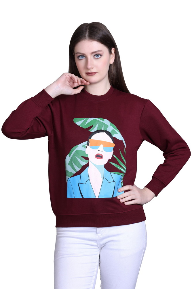 Ladies Full Sleeve Printed Sweatshirt