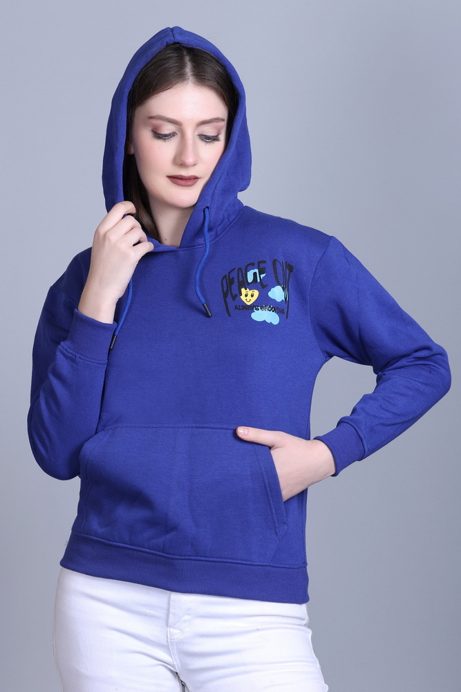 Ladies Sky Blue Full Sleeve Sweatshirt