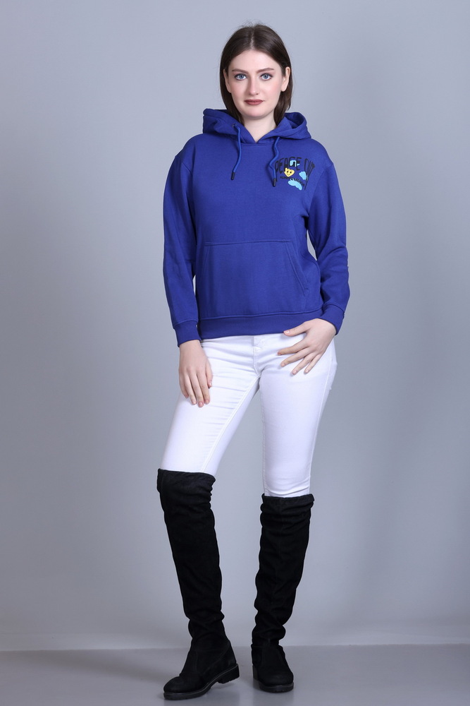 Ladies Sky Blue Full Sleeve Sweatshirt
