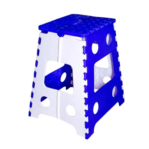 1.5 Kg Polypropylene Folding Stool - Color: Blue And White