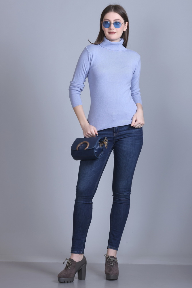 Ladies Sky Blue Modern Pullover. - Color: Different Available