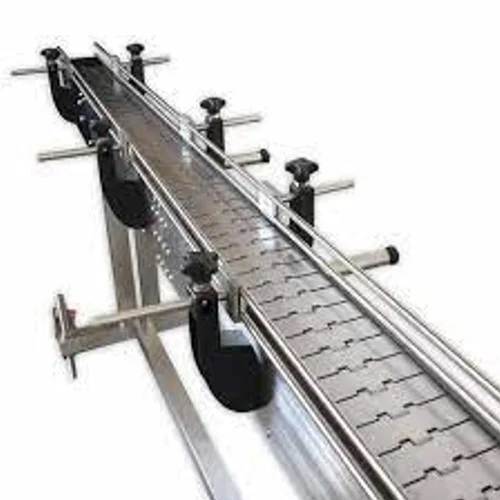 Slat Chain Conveyor System - Color: Silver