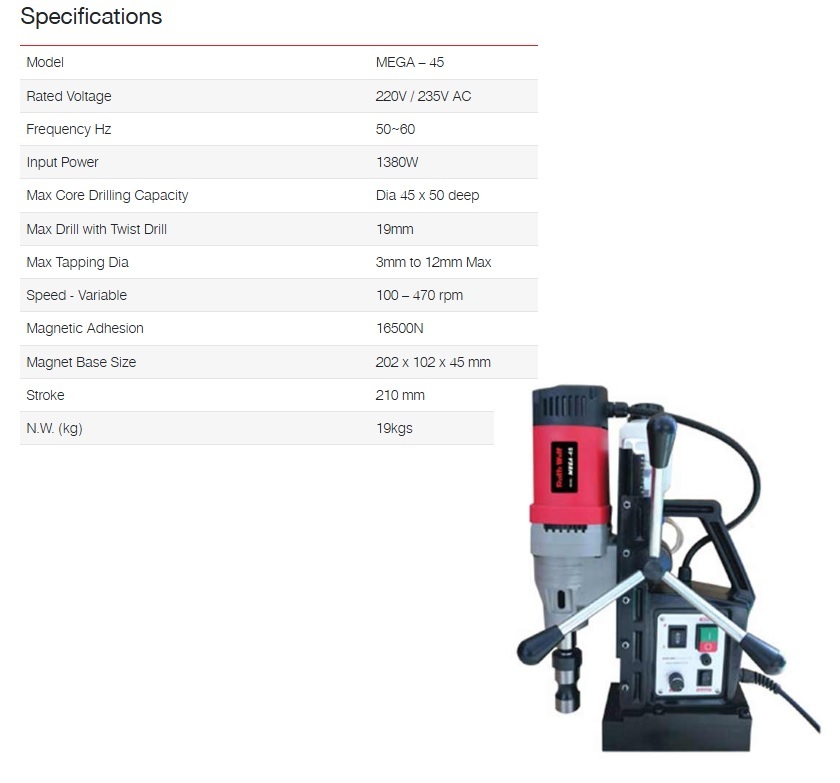 Ralli Wolf Magnetic Core Drill (MEGA-45)