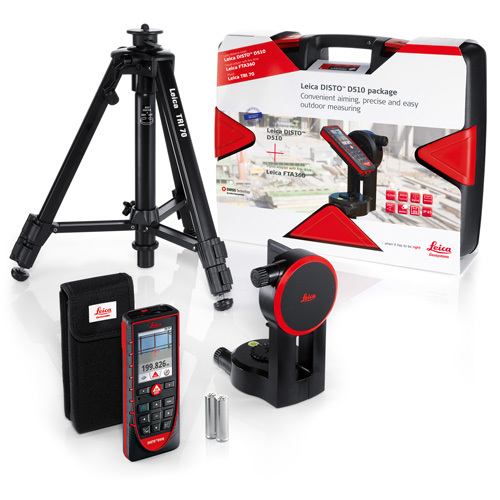 Leica Disto D510 with FTA 360 Adapter & TRI 70 Tripod Pro Pack - Laser Distance Meter, 143x58x29mm, IP65, 200m Range, 1mm Accuracy, Bluetooth, 4x Zoom Pointfinder