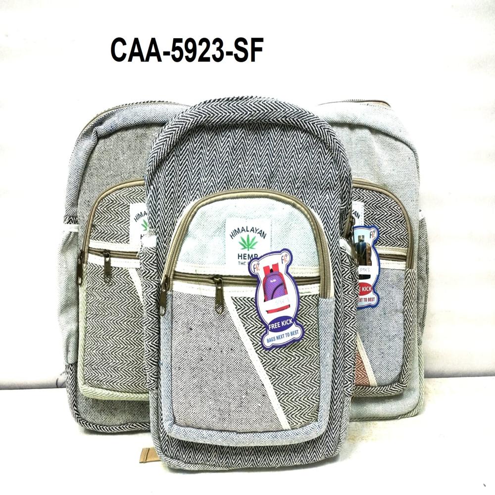School Bags - Hemp, Small, Beige | Multiple Pockets, Designed For School Children's Use, Weighs 1 Kg