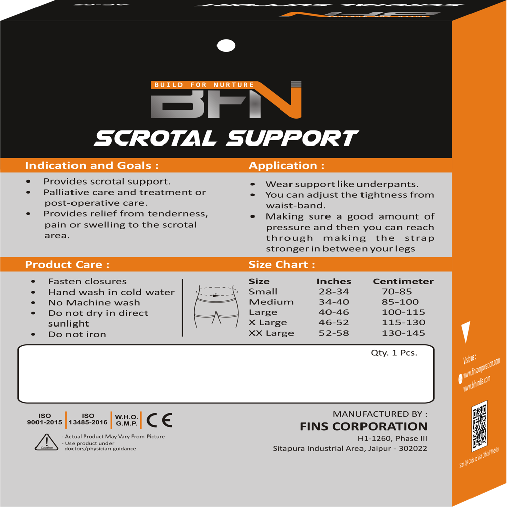 Scrotal Support - Soft Spandex Material, Adjustable Size S, Grey Color | Lightweight, Manual Operation, Flexible, Skin Friendly, Easy To Use