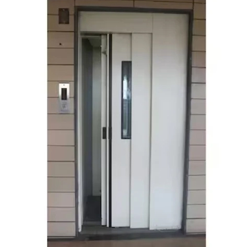 Manual Telescopic Elevator Door - Stainless Steel, 7 Feet Height, Sleek White Finish | Durable Powder-Coated Surface, Manual Operation for Exceptional Control