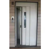 Manual Telescopic Elevator Door - Stainless Steel, 7 Feet Height, Sleek White Finish | Durable Powder-coated Surface, Manual Operation For Exceptional Control