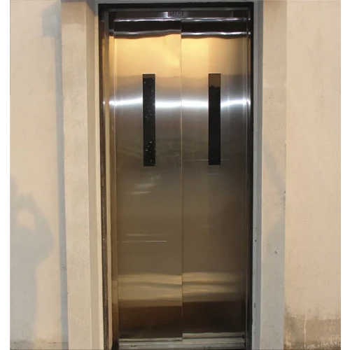 Ss Small Vision Elevator Door - Stainless Steel, 7 Feet Vertical Design, Polished Silver Finish | Automatic Operation, Ideal for Commercial and Residential Use