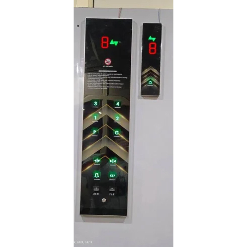 Landing Operating Panel - Stainless Steel, Polished Rectangular Design | Automatic Functionality for Efficient Elevator Control