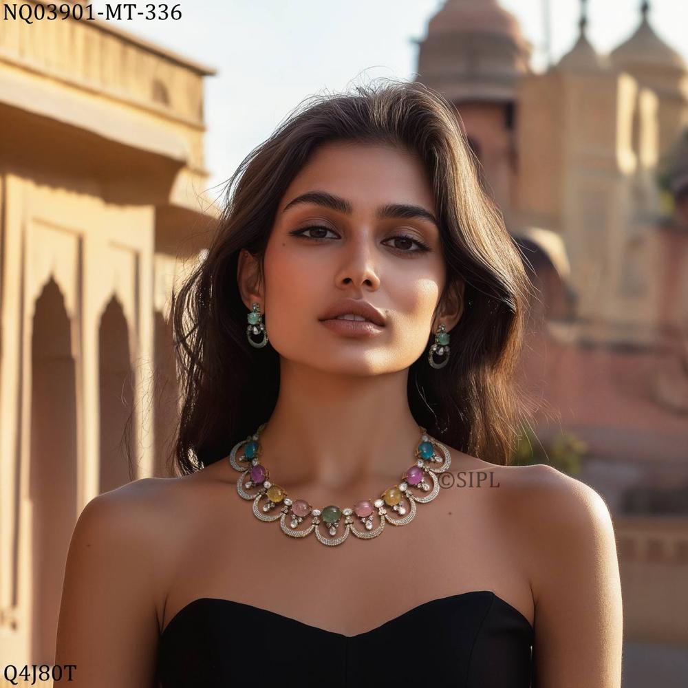 Victorian Charm Cabochon Doublet Necklace