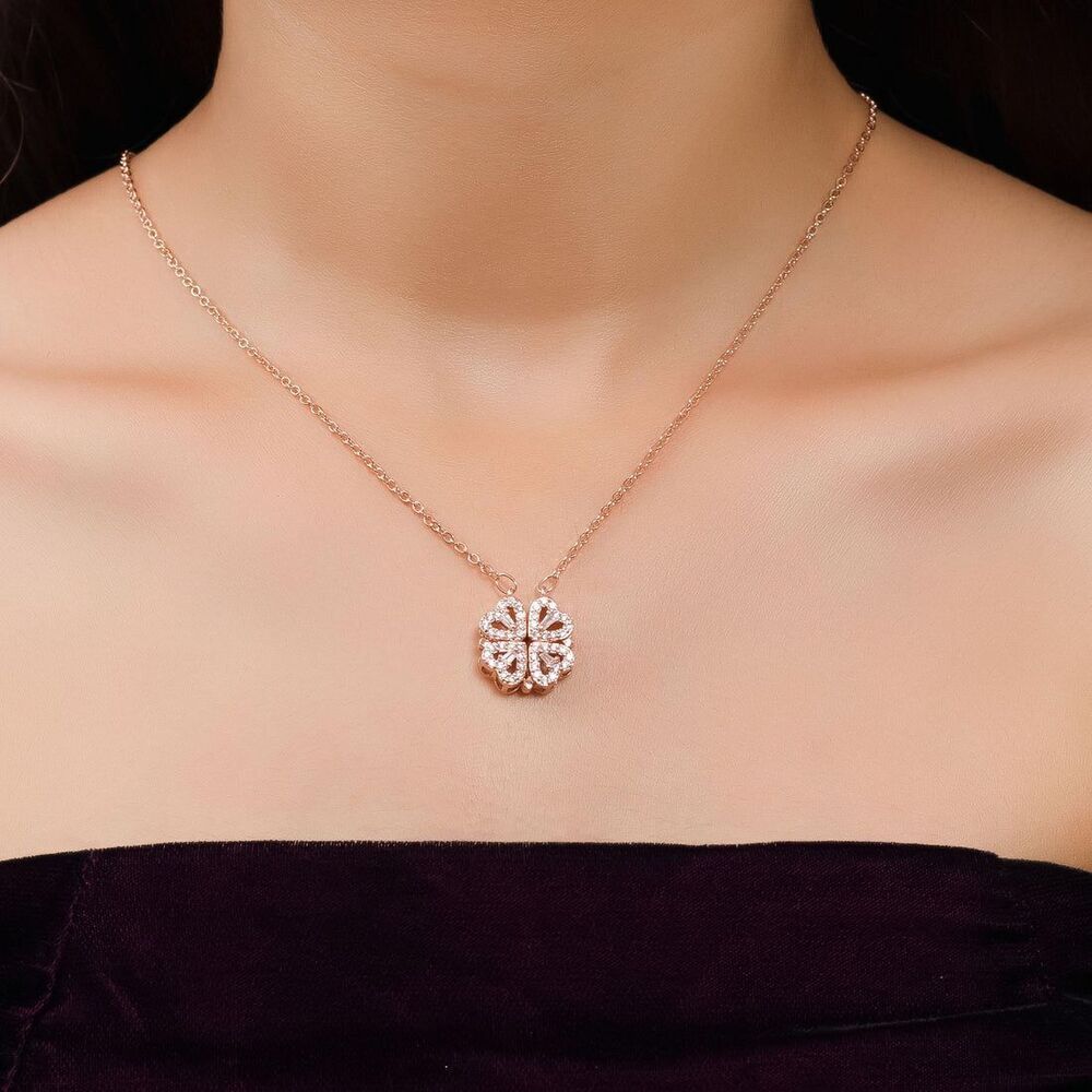 Stylish Rose Gold Plated Four Heart Pendant Gold-plateds