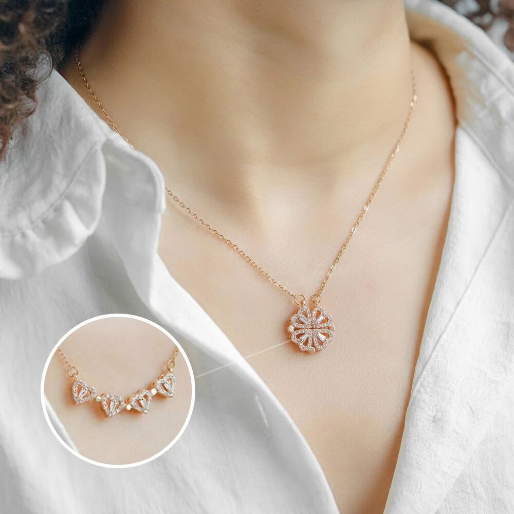 Stylish Rose Gold Plated Four Heart Pendant Gold-plateds