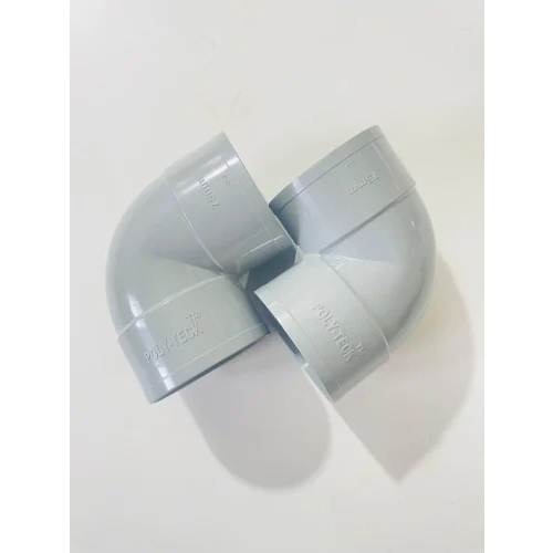 Pvc Elbow - 75 Mm Diameter, Gray Color | Round Shape, Painted Surface, 1 Year Warranty