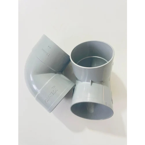 Pvc Elbow - 75 Mm Diameter, Gray Color | Round Shape, Painted Surface, 1 Year Warranty