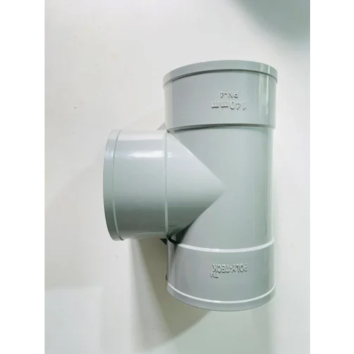 Agri Fitting Tee 140 Mm - Pvc Material, 140 Mm Size, Gray Color | Round Section Shape, Zinc Coated Surface, 1 Year Warranty