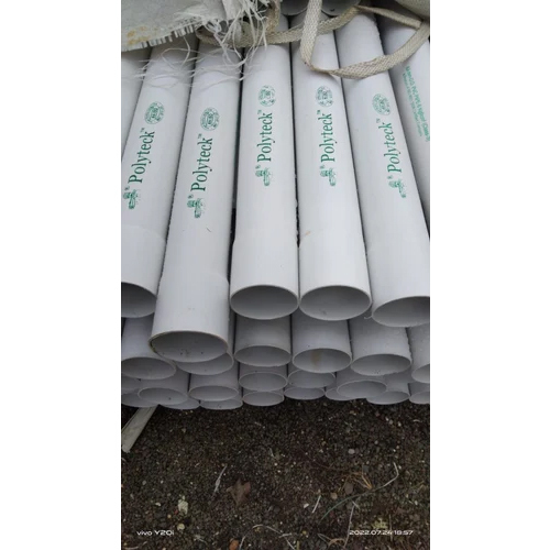 Pvc Water Pipe - 6 Feet Round | White Color, 1 Year Warranty