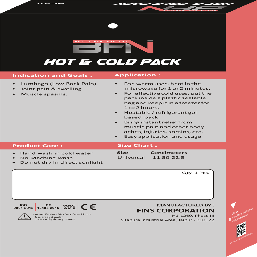 Hc-01 Hot And Cold Gel Pack - High-quality Cotton, Portable Size, Sky Blue Color | Versatile Support For Shoulder Pain, Eco-friendly Design, 1-year Warranty
