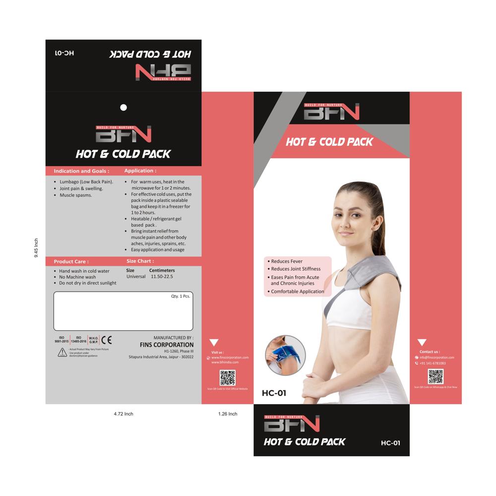 Hc-01 Hot And Cold Gel Pack - High-quality Cotton, Portable Size, Sky Blue Color | Versatile Support For Shoulder Pain, Eco-friendly Design, 1-year Warranty