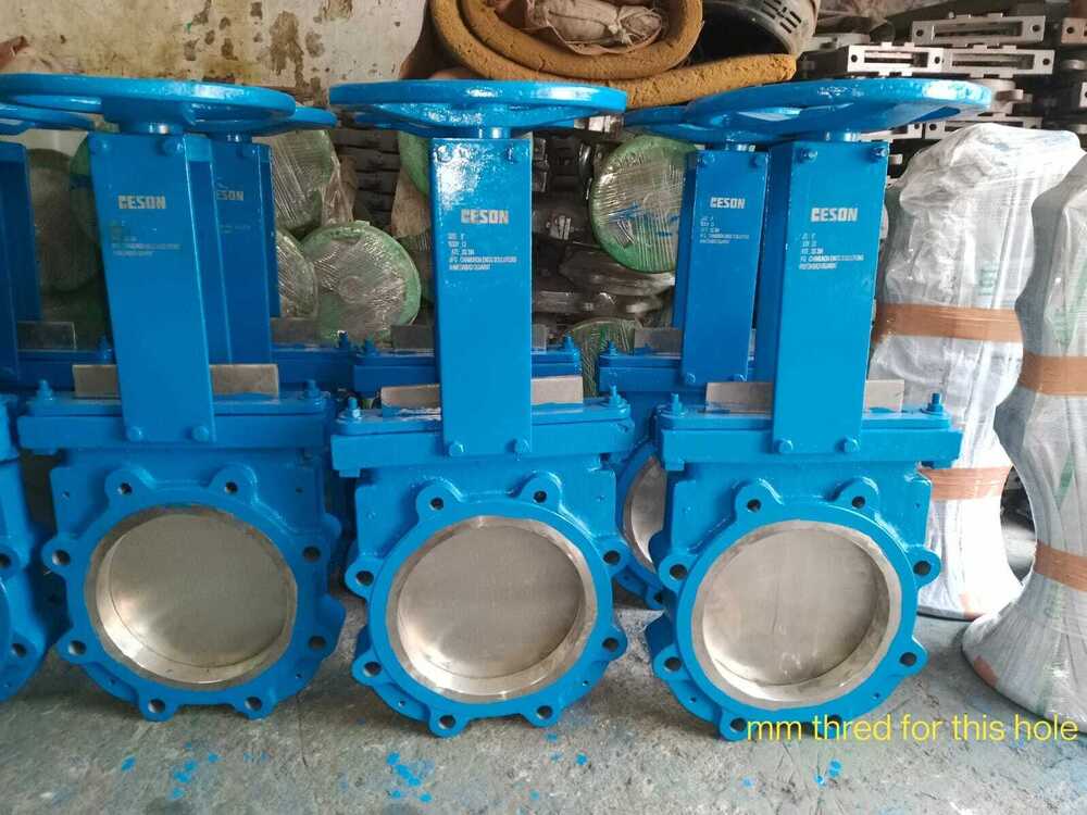 Manual Operated Knife Edge Gate Valve - Color: Blue